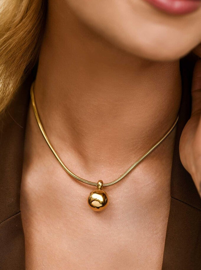 14k Gold Plated Gold Ball Necklace 312561
