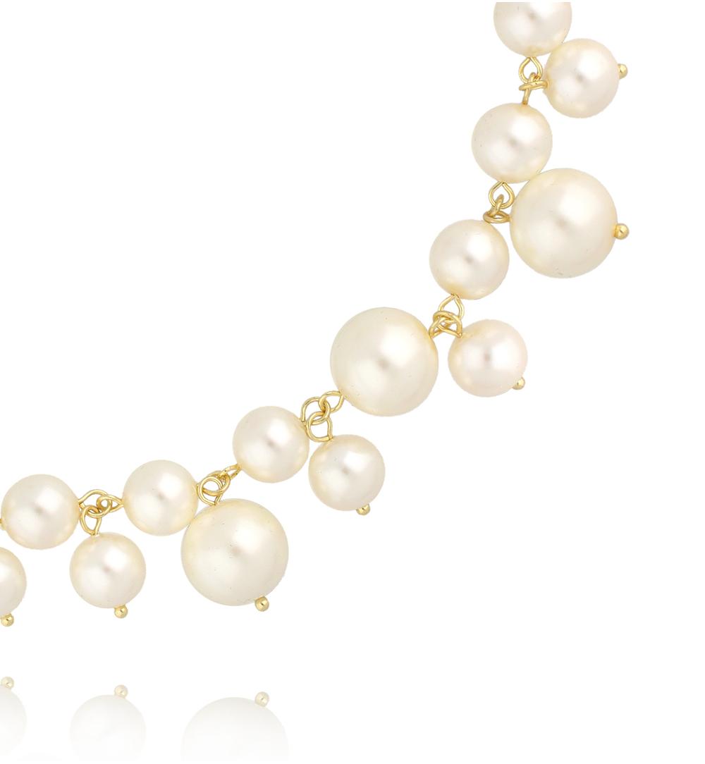 Pearl Symphony Gold Statement Necklace 0299