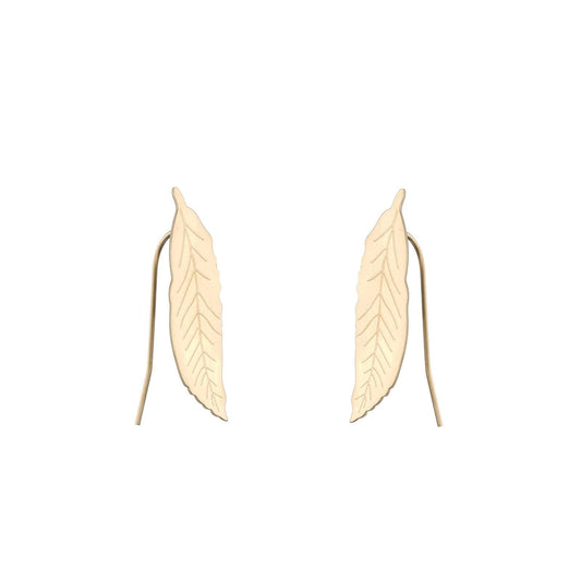 14k Gold Plated Leaf Earrings