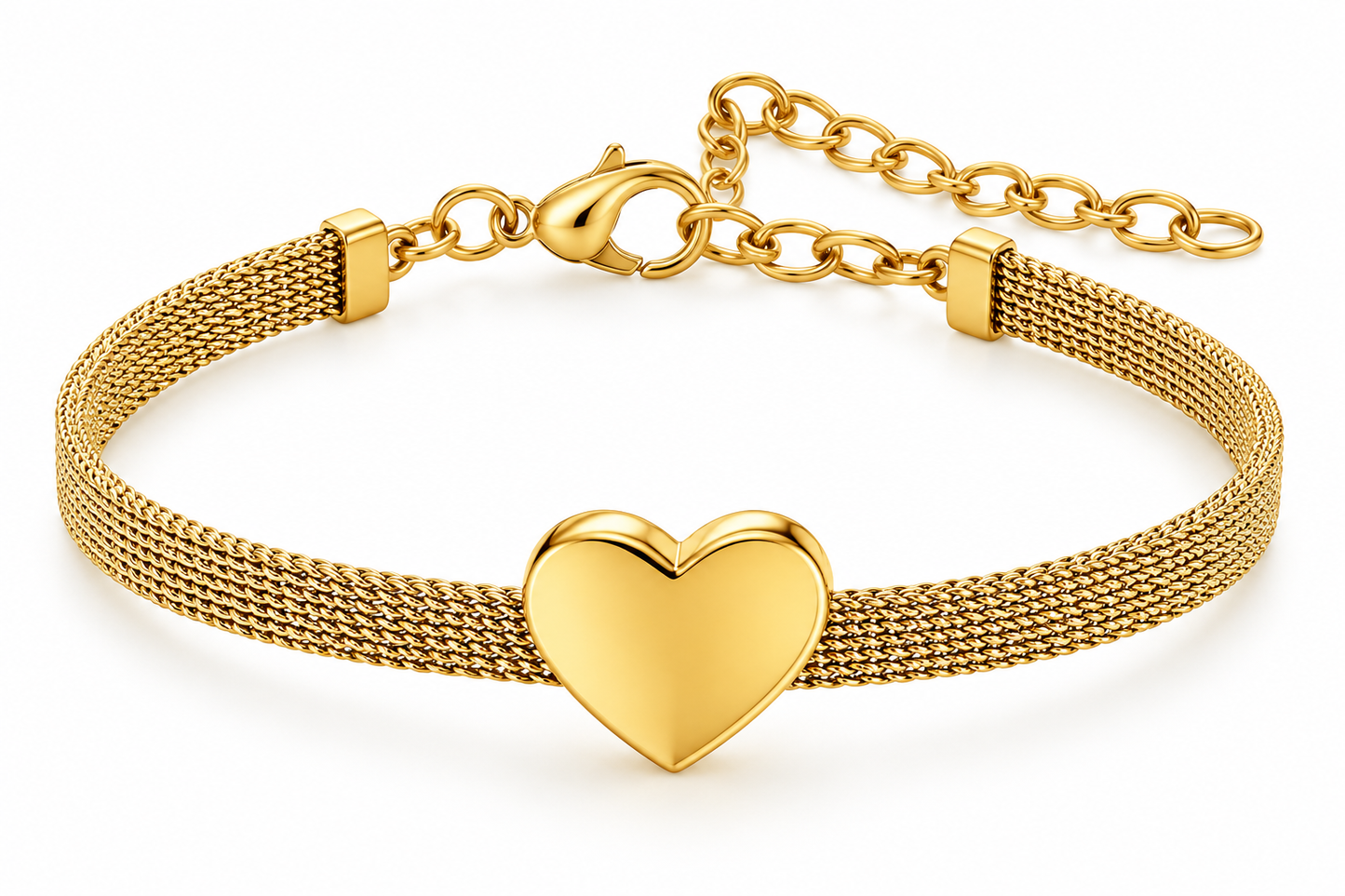 Amore Heart Mesh Bracelet – Gold