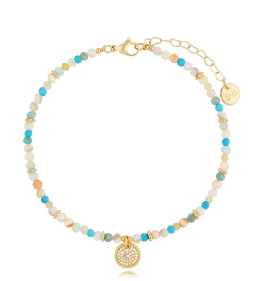 Turquoise and Shell Anklet Amayas