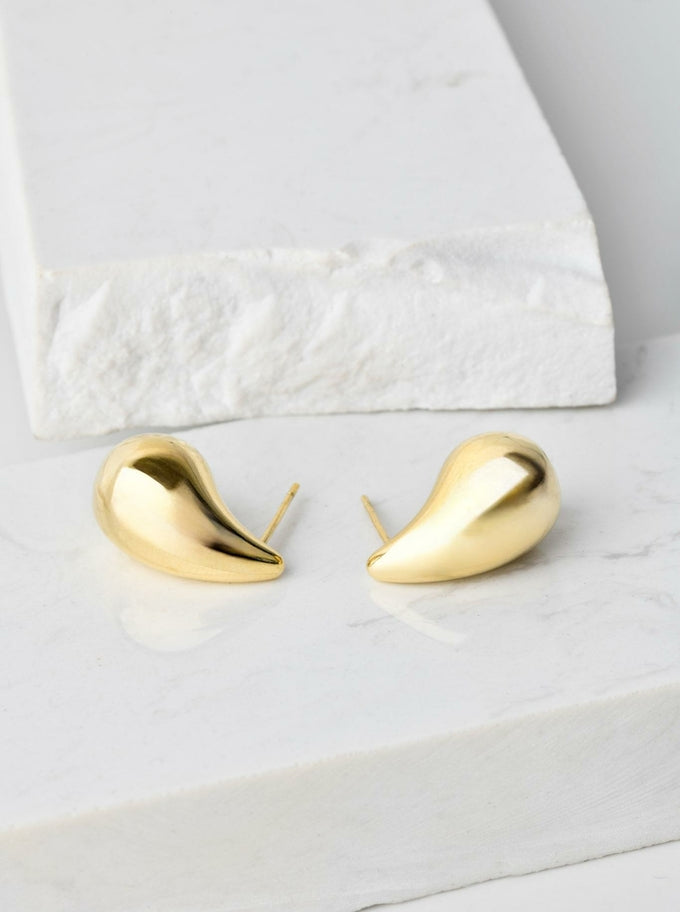 14k Gold Plated Tear Drop Earrings (2cm)