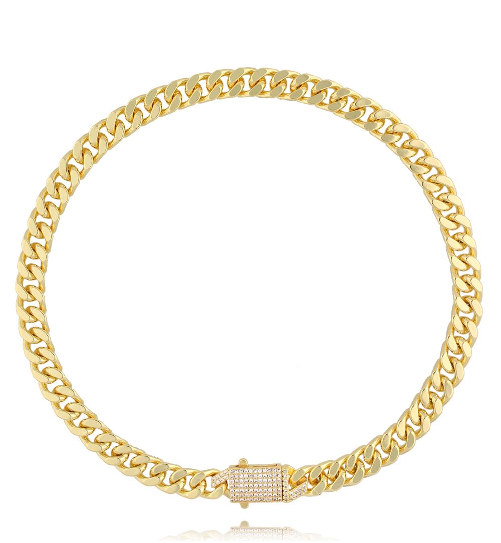 Glam Rock Zirconium Statement Chain Necklace