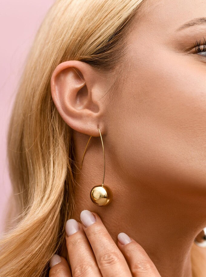 14k Gold Plated Ball Earrings S21255