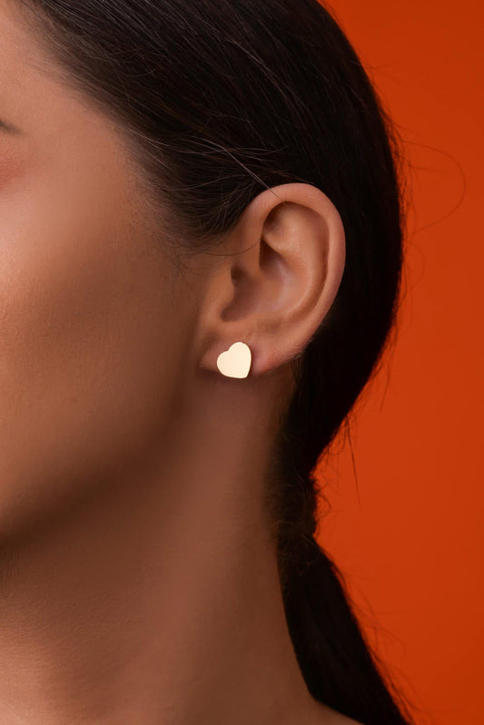 14k Gold Plated Heart Studs