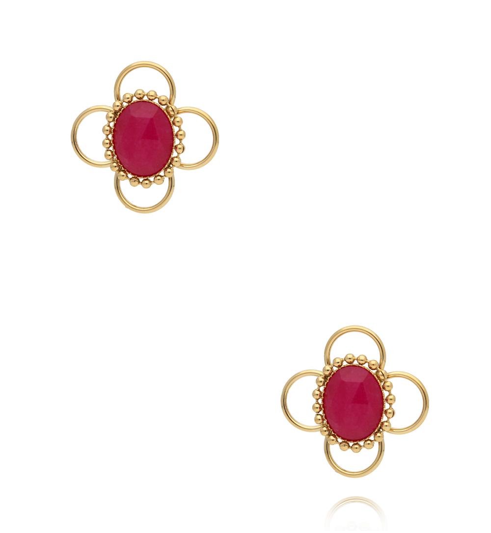 Earth Song Gold Plated Jadeite Stone Earrings 0010