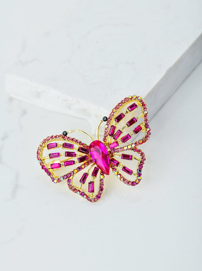 Fuchsia Butterfly Brooch