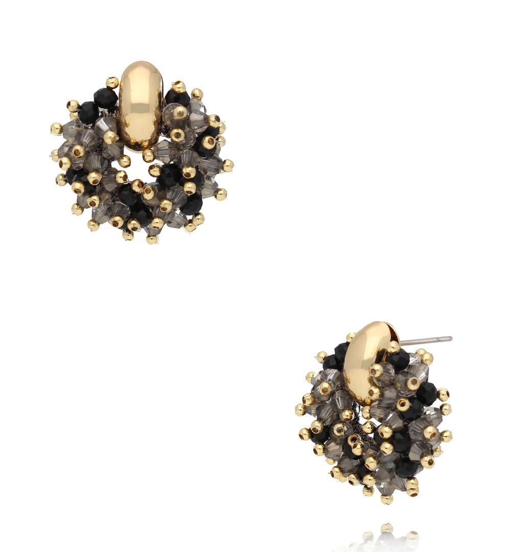 Black Luminous Glass Crystal Earrings Weekend