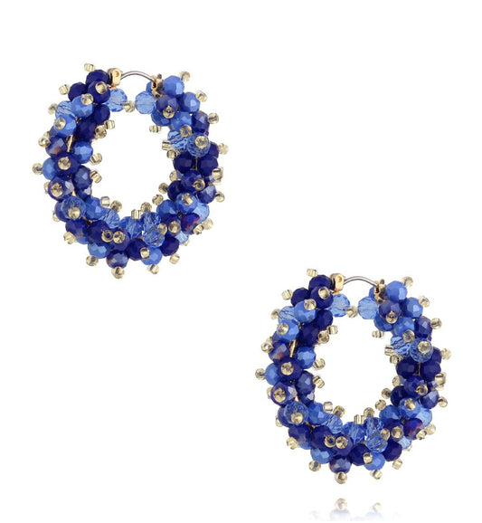Luminous Royal Blue Glass Crystal Earrings