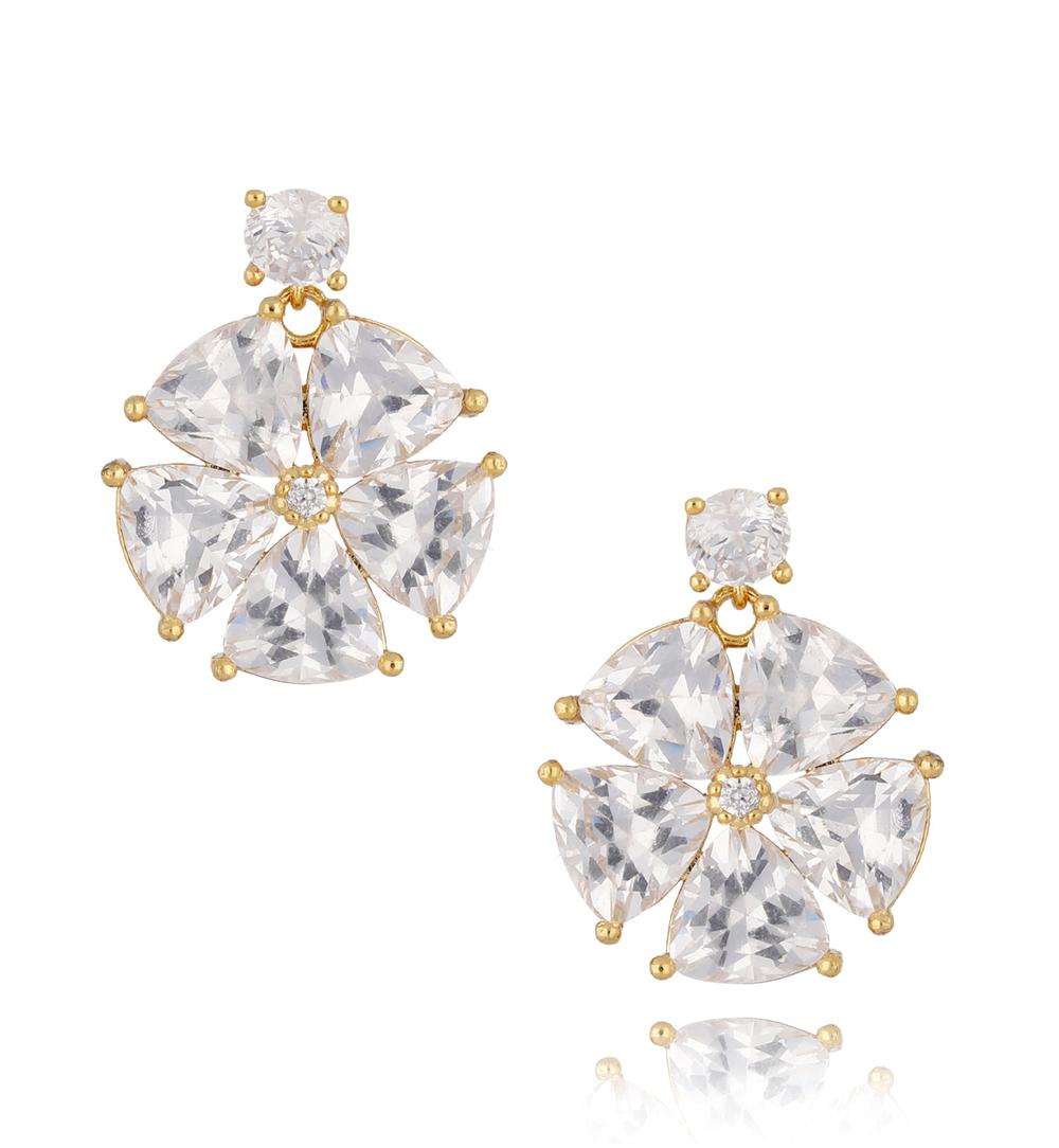 Shinning Crystal Flower Earrings Cristal -883