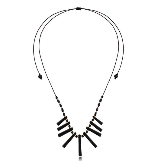 Adjustable Black Agates Necklace