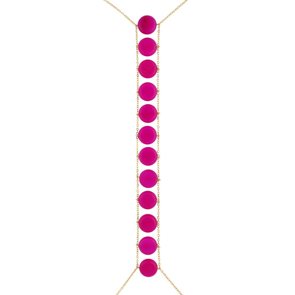 Fuchsia Body Chain & Necklace in Gold