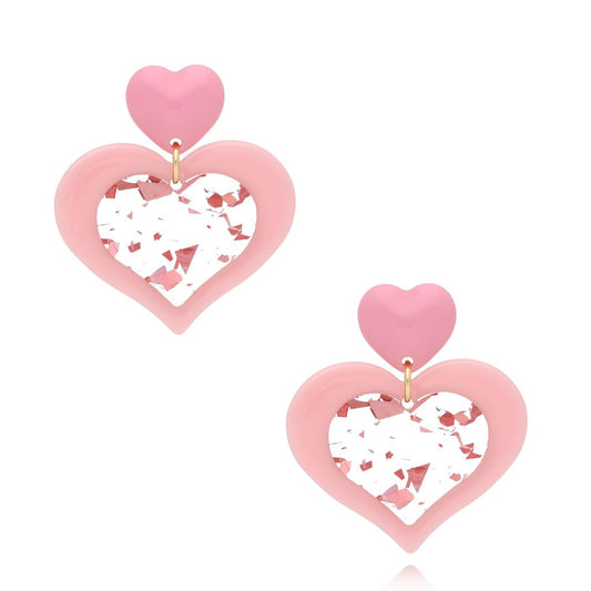 Baby Pink Heart Earrings Candy Hearts