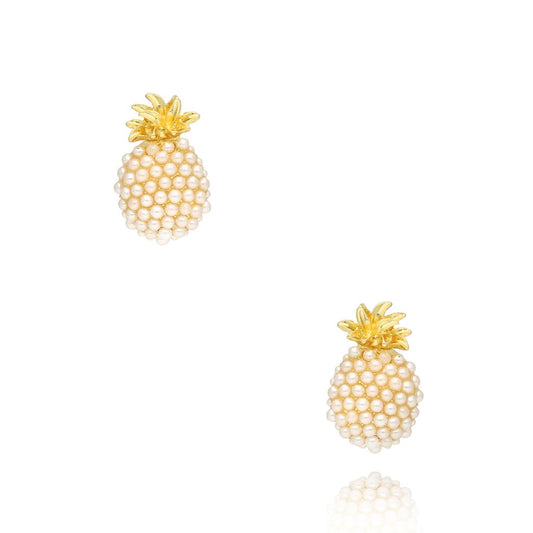 Pearl Pineapple Stud Earrings Hawaii