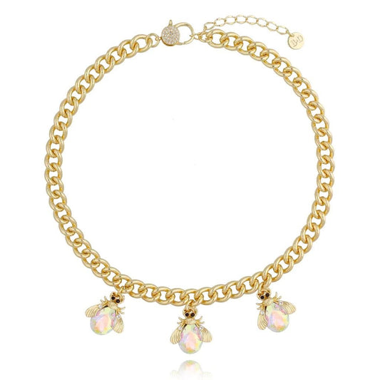 Gold Chain with Transparent Beetles