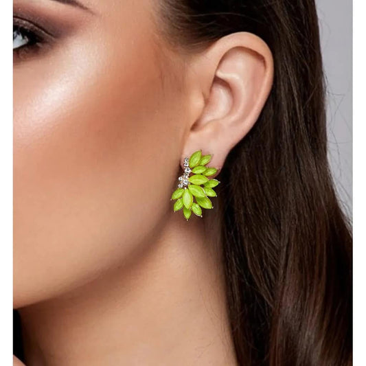 Neon Green Crystal Earrings