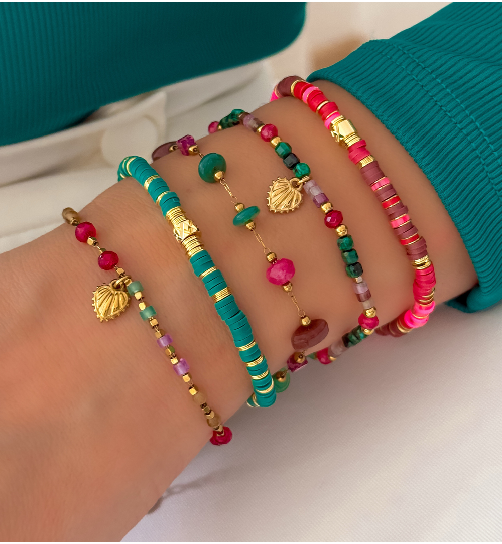 Simplicity Turquoise Green Modeling Clay Bracelet