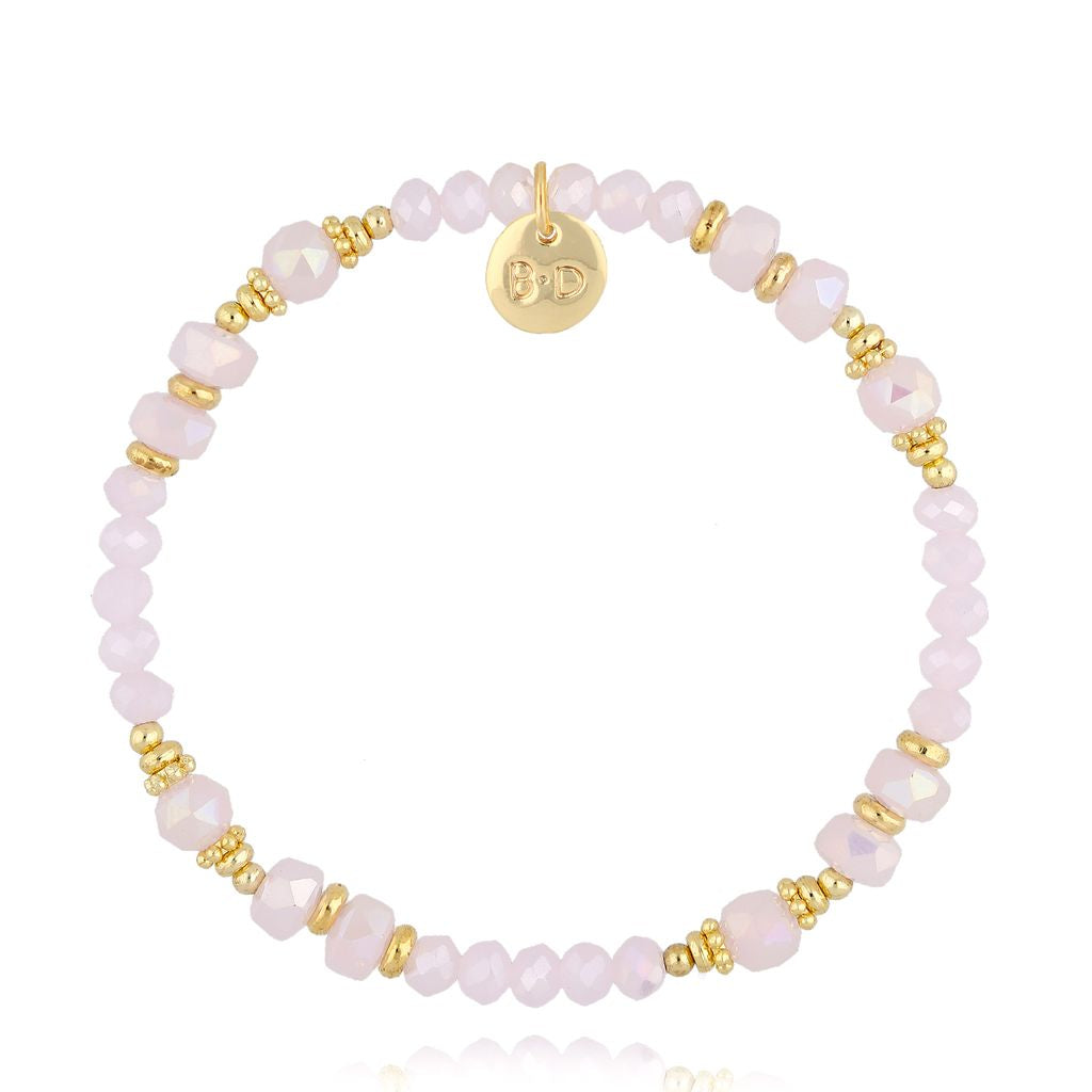 Luminous Baby Pink Glass Crystals Bracelet 0338