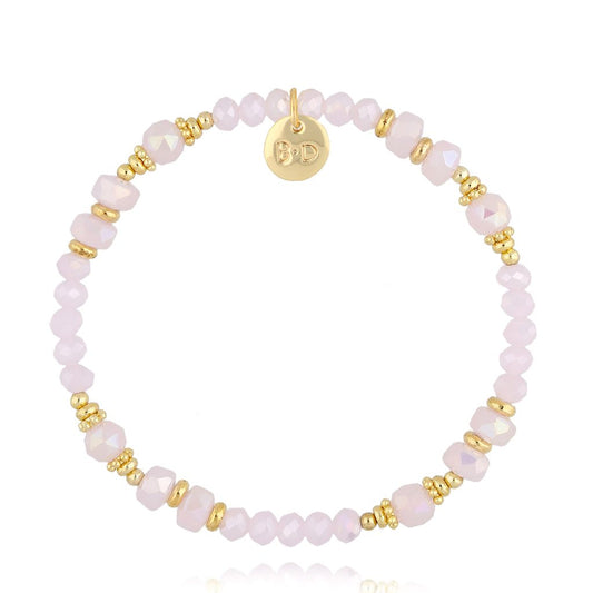 Luminous Baby Pink Glass Crystals Bracelet 0338
