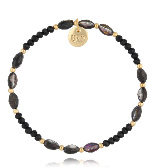 Luminous Black Glass Crystals Bracelet 2761