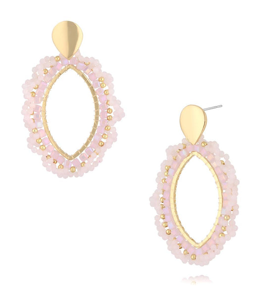 Light Pink Flower Crystal Earrings 0322