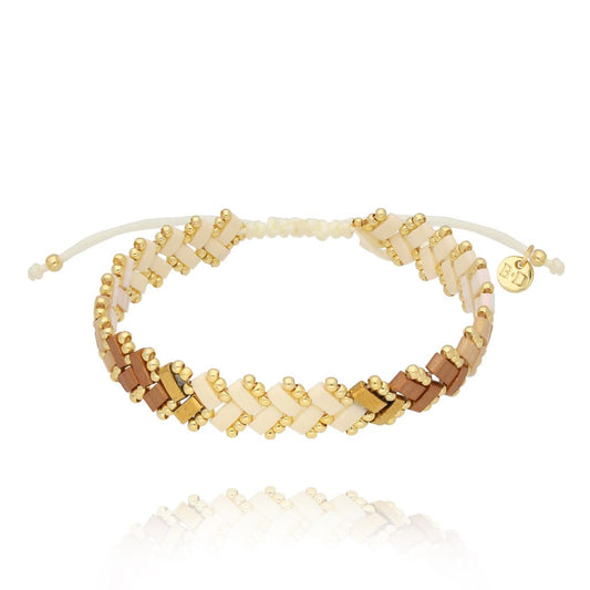 Off White and Beige Miyuki Beads Bracelet Harmony