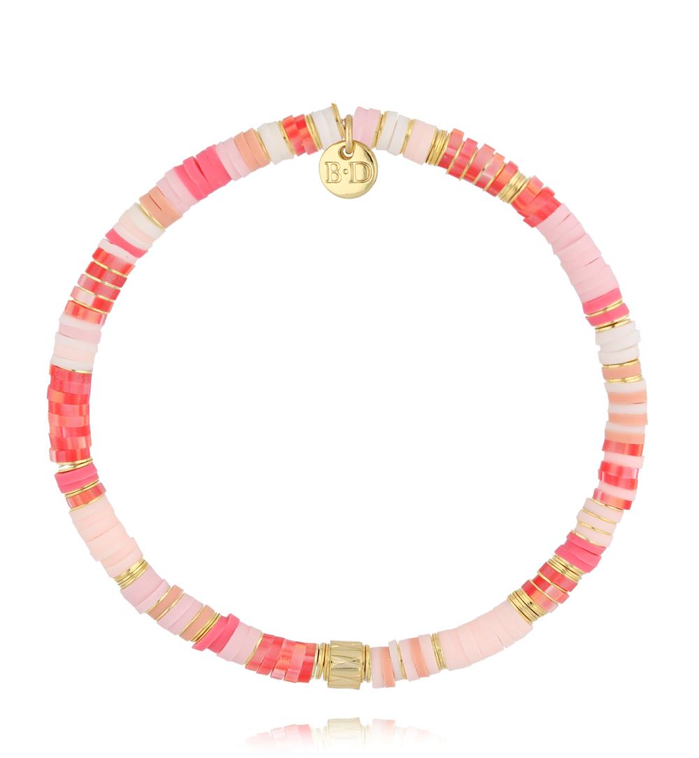 Simplicity Coral and White Modeling Clay Bracelet 2381