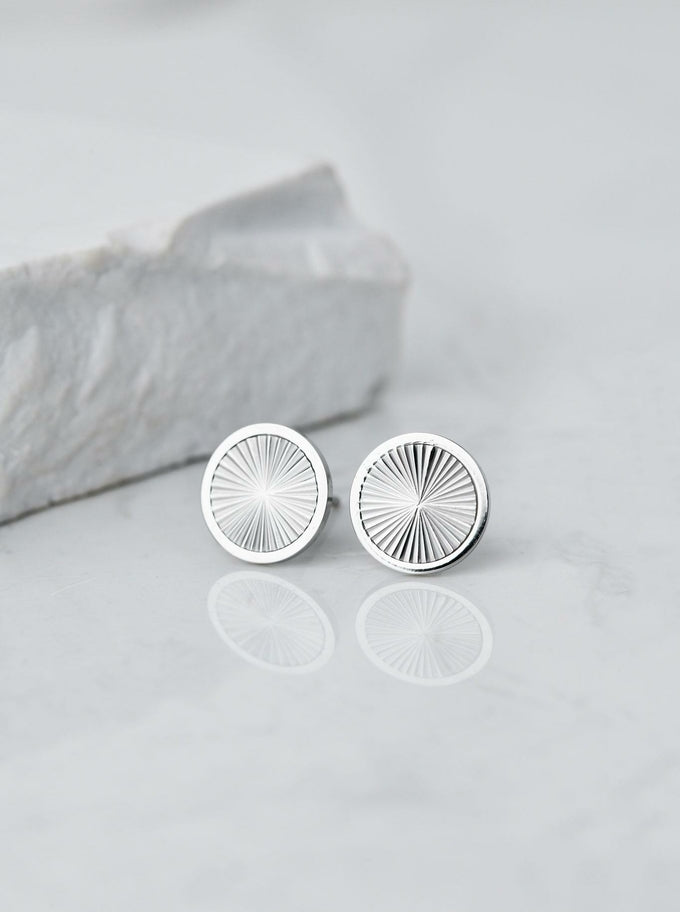 Silver Circle Stud Earrings