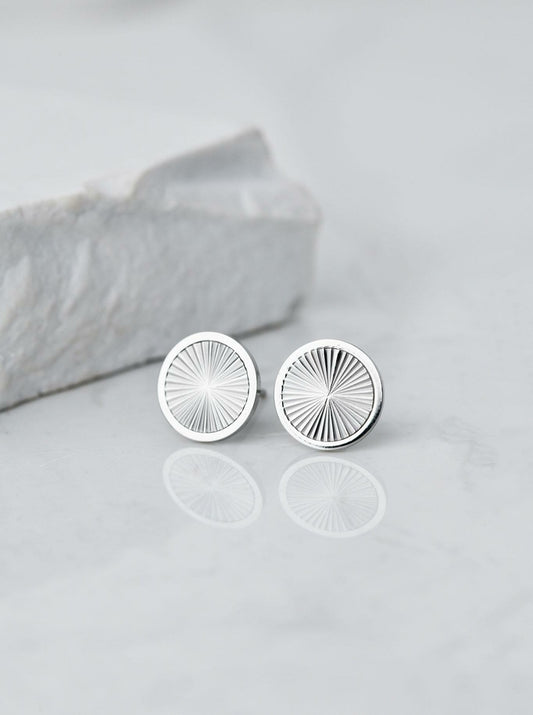 Silver Circle Stud Earrings