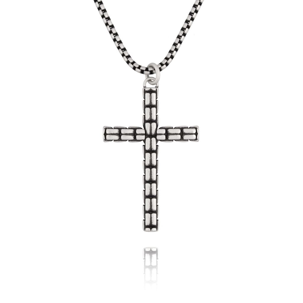 Men’s Stainless Steel Necklace with Cross Mursi