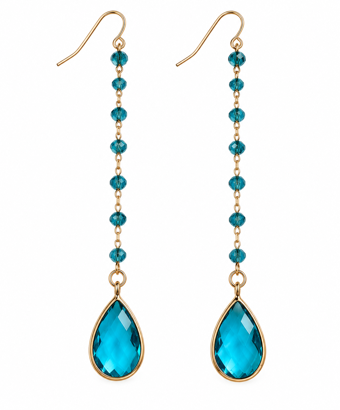 Azure Crystal Drop Earrings Lagoon
