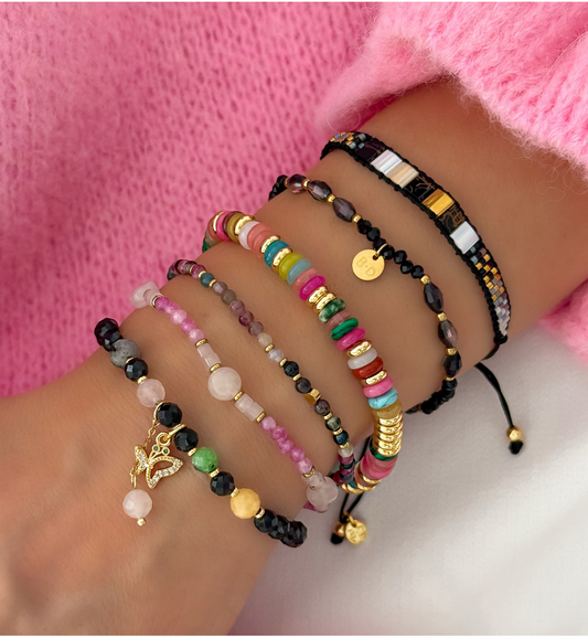 Luminous Black Glass Crystals Bracelet 2761