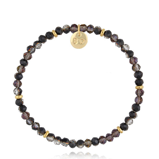 Dim Black Glass Crystals Bracelet 0348