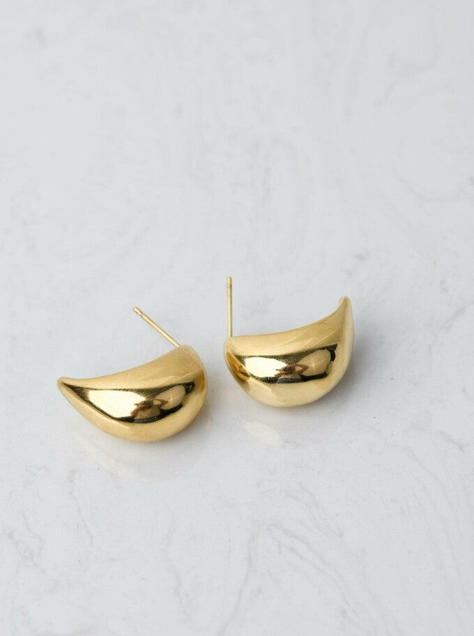 14k Gold Plated Lightweight Moon Earrings