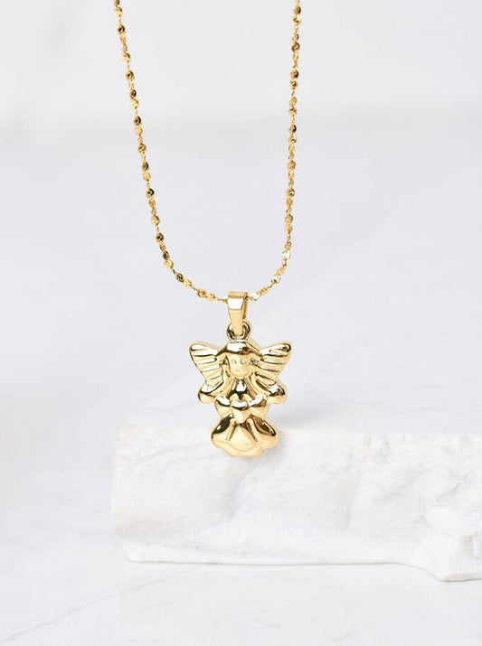 14k Gold Plated 1st Communication Angel Necklace