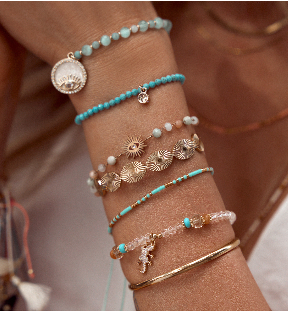 Turquoise Rope Bracelet with Fringes