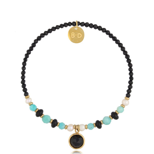 Black Tourmaline & Amazonit Stones Bracelet