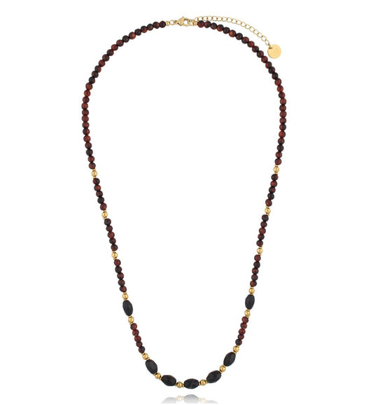 Tiger Eye Stones and Agate Stones Necklace (improve focus, concentration and brings good luck and prosperity)