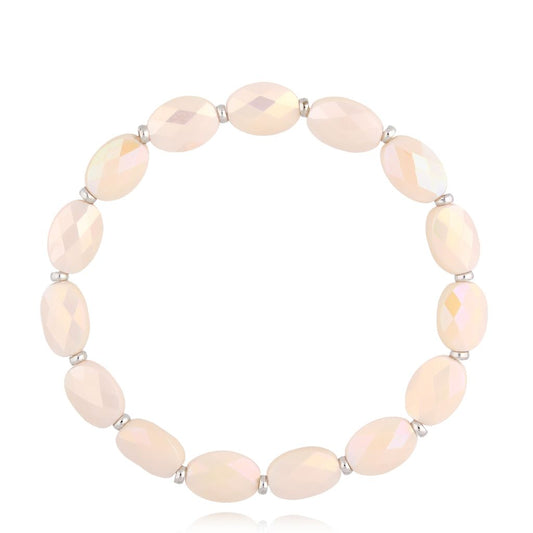 Cream Beige Togie Crystal Bracelet with Gold Finishing