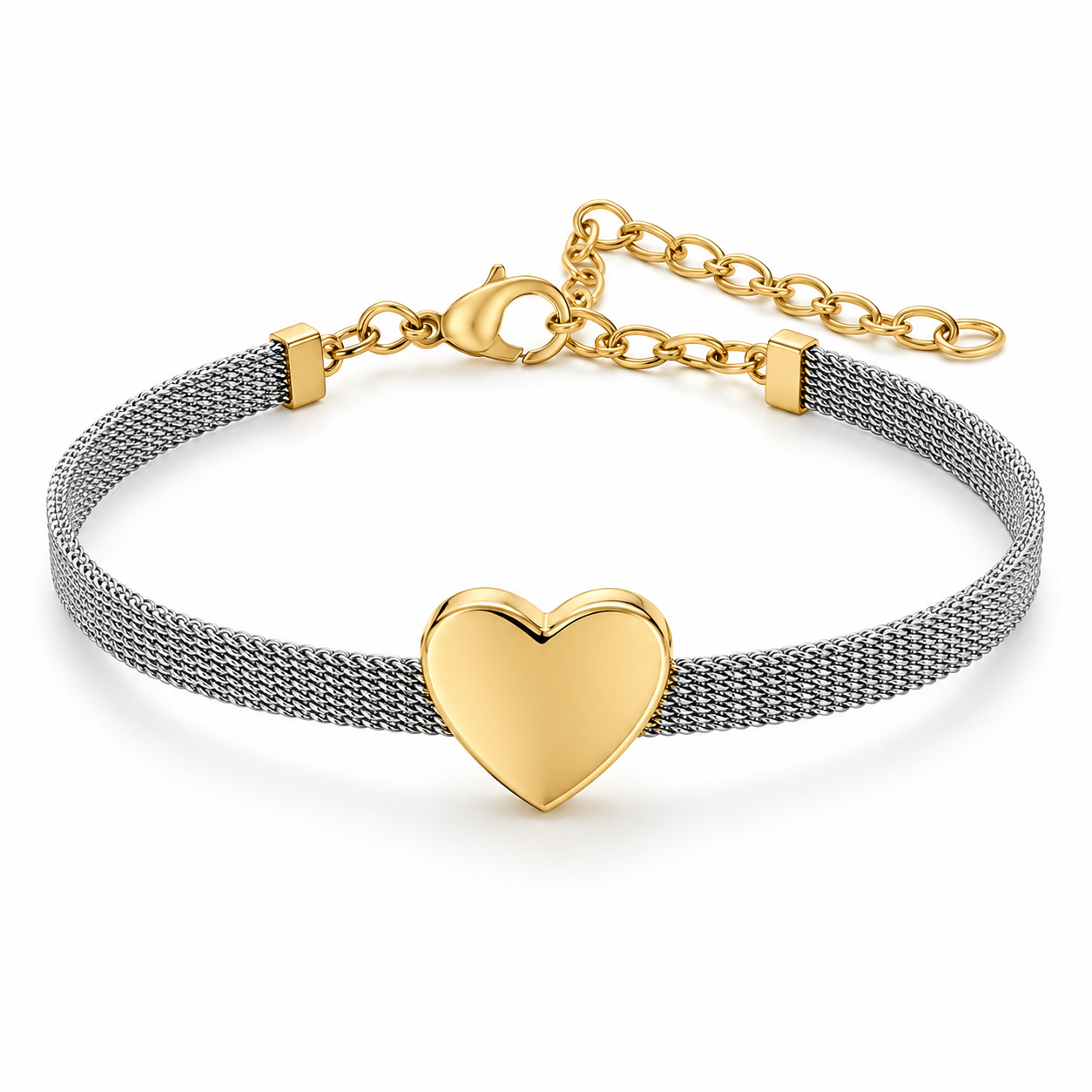 Amore Heart Mesh Bracelet – Two Tone