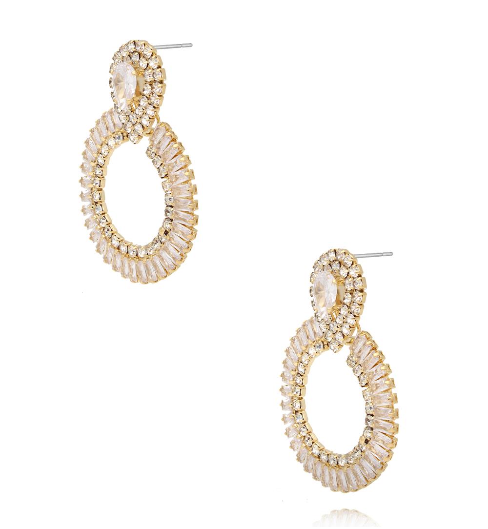 Gold Zirconium Earrings Lumiere 0196