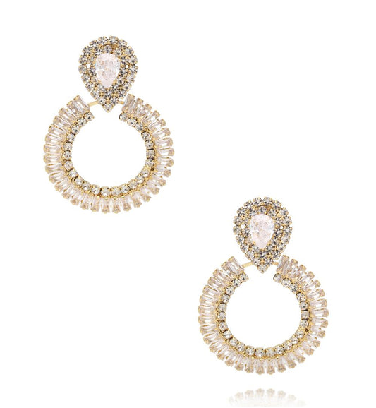 Gold Zirconium Earrings Lumiere 0196