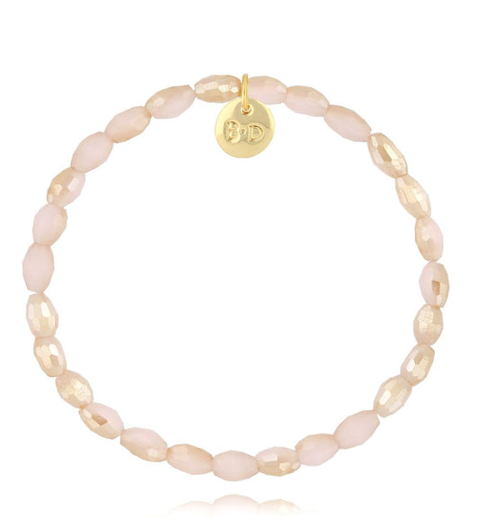 Luminous Light Pink Glass Crystals Bracelet 0382