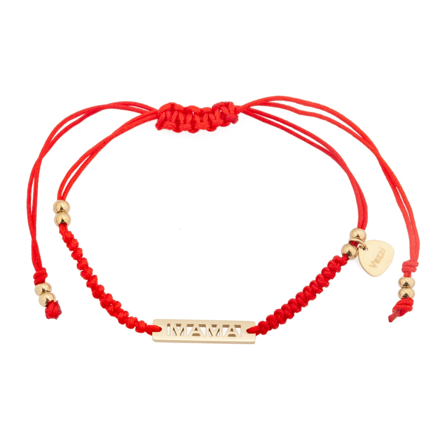 14k Gold Plated MaMa Bracelet on Red Rope