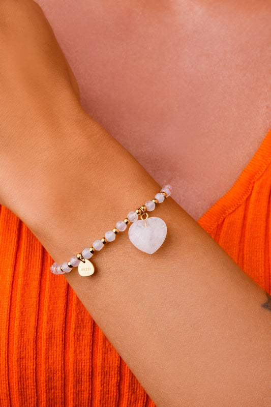 Gold Plated Himalayan Gemstone Heart Bracelet