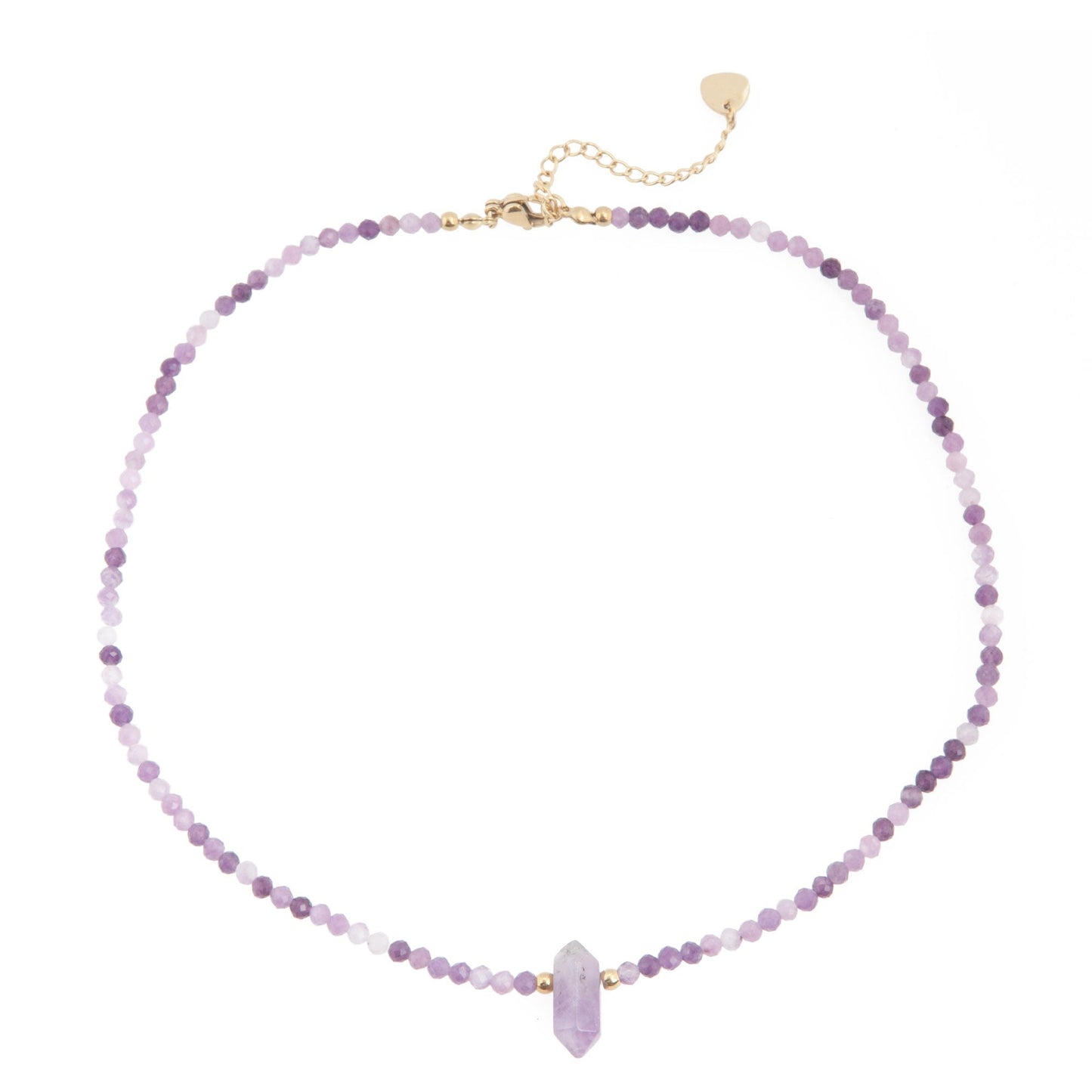 Amethyst Small Stones Choker with Amethyst Natural Stone Pendant