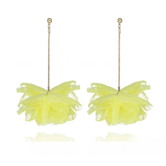 Yellow Drop Silk Earrings