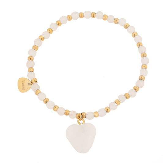 Gold Plated Himalayan Gemstone Heart Bracelet
