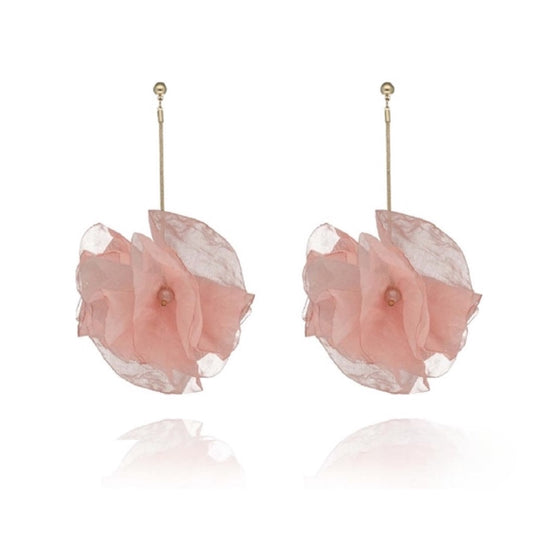 Dusty Pink Drop Silk Earrings