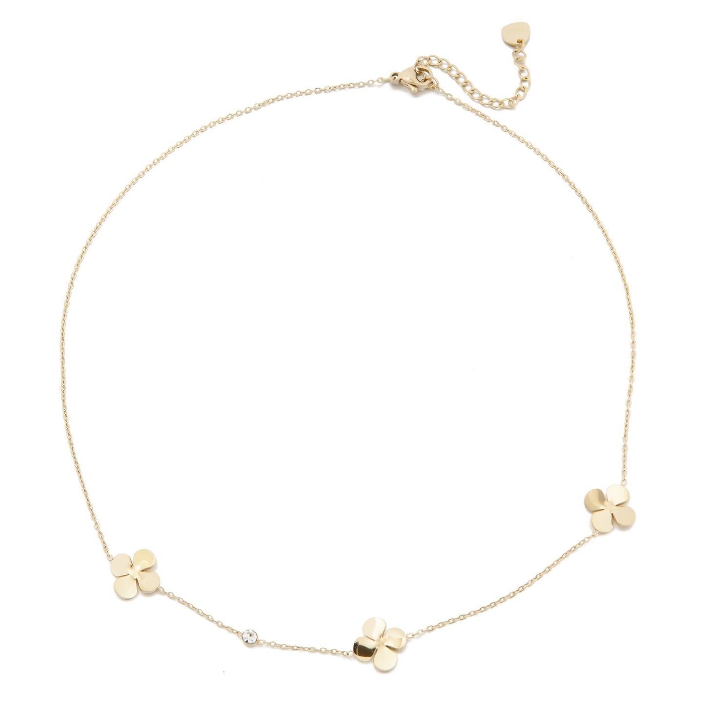 14k Gold Plated Stainless Steel Flowers Necklace